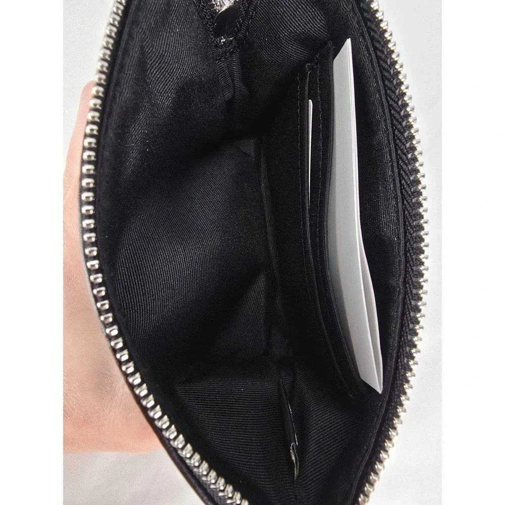 Coach Corner Zip Wristlet‎ Signature Canvas Black/Smoke
